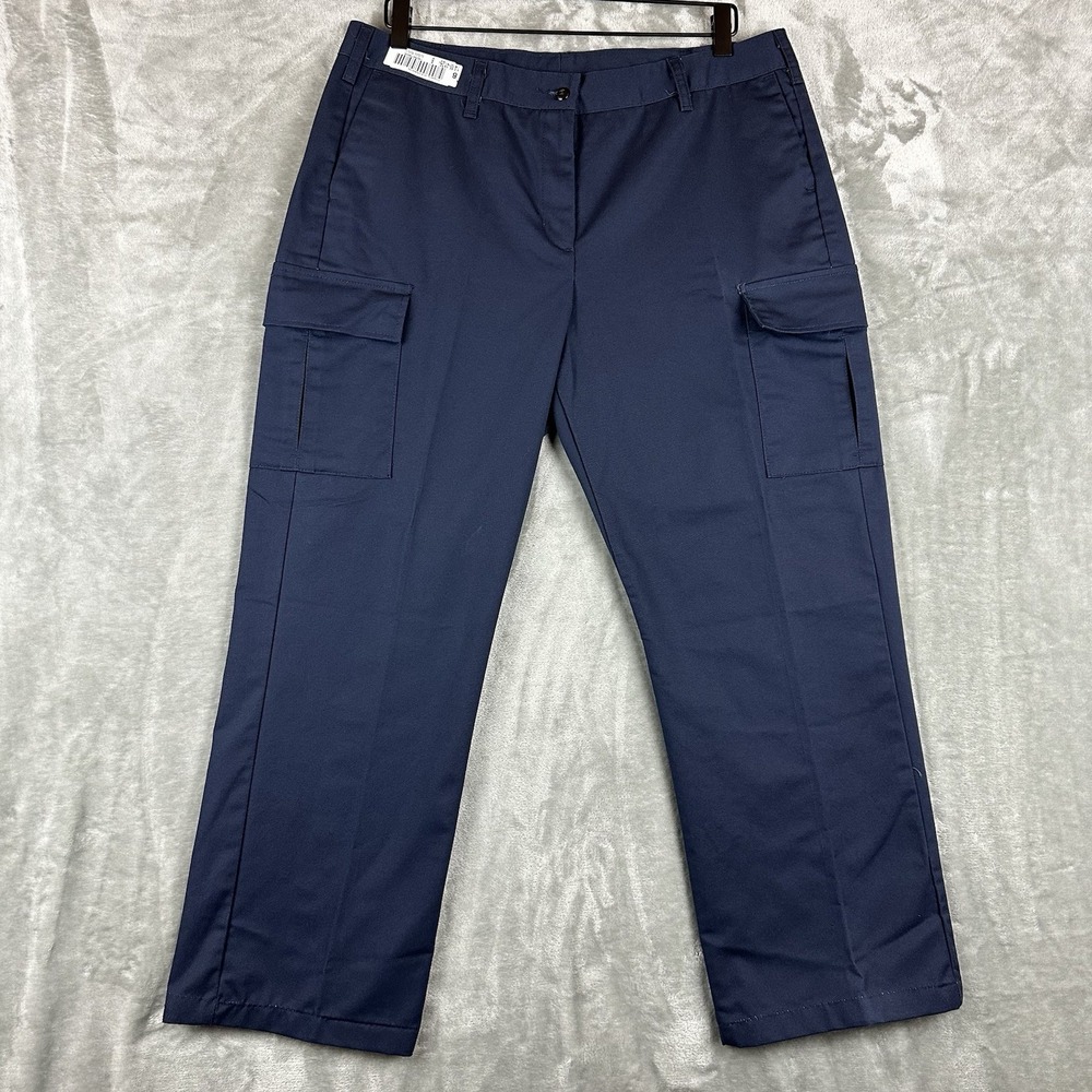 Aramark Cargo Work Pants Women's 14 x UF Navy Blue